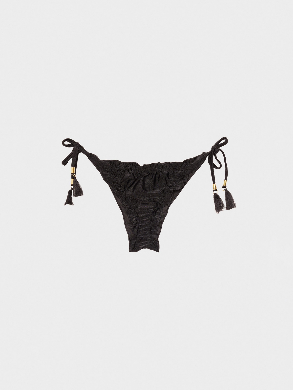 %Pto% Metallic effect bikini briefs black front view