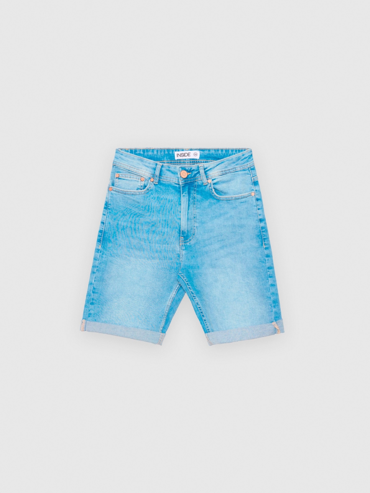  Bermudas Denim Skinny azul vista frontal