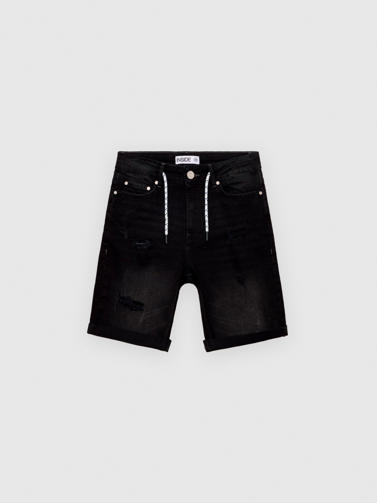  Bermudas Denim negro vista frontal