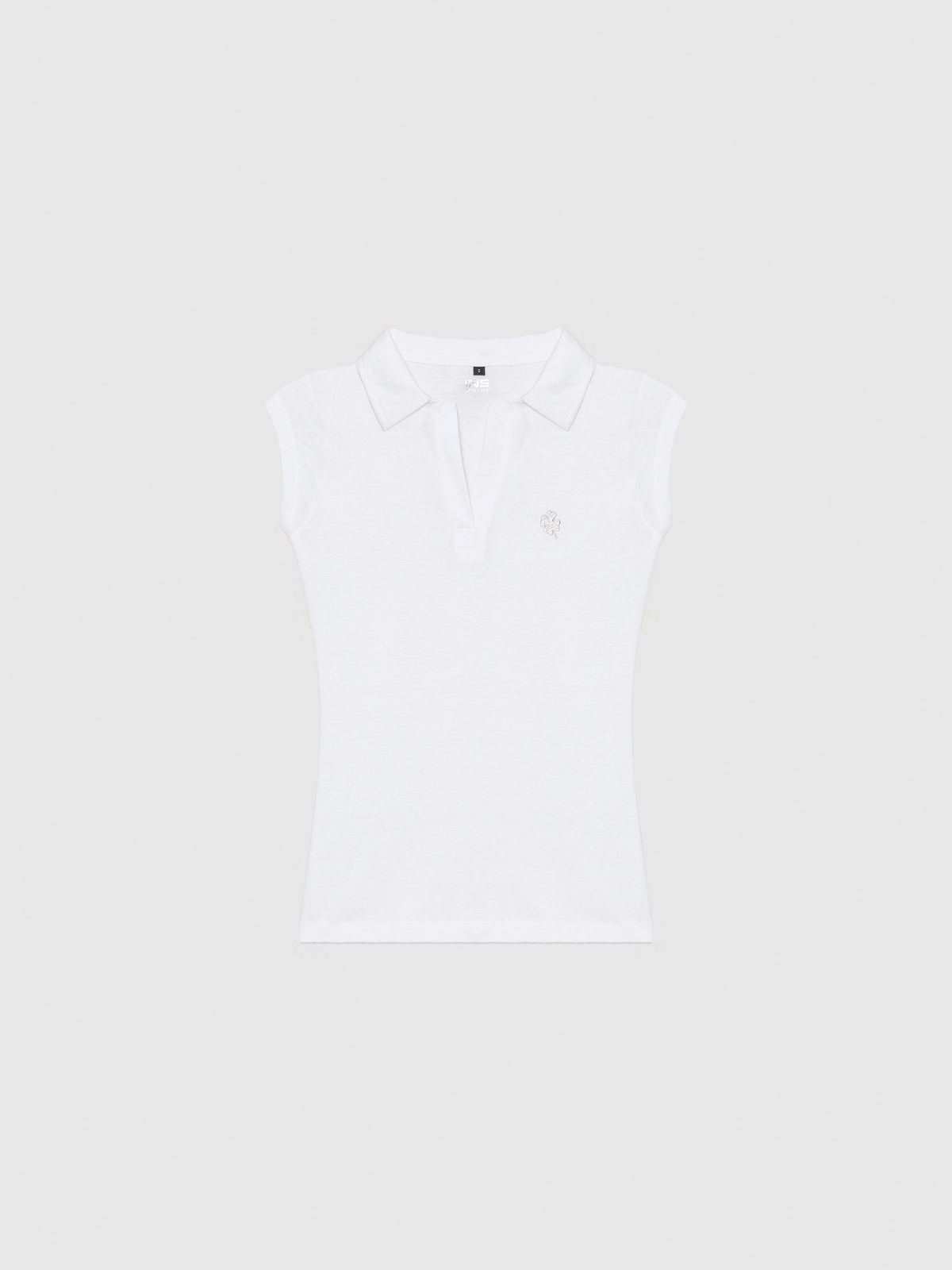 %Pto% Camiseta polo bordado blanco vista frontal