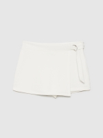 %Pto% Skort with metal buckle white front view
