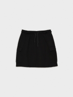 %Pto% Falda cargo ajustable negro vista frontal