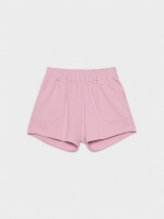 %Pto% Short cintura elástica bolsillos rosa empolvado vista frontal