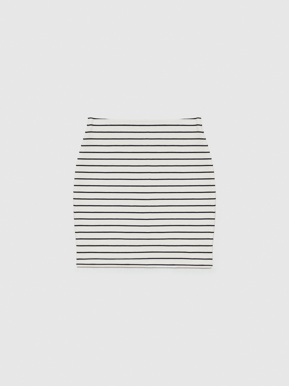  Striped fitted skirt off white front view