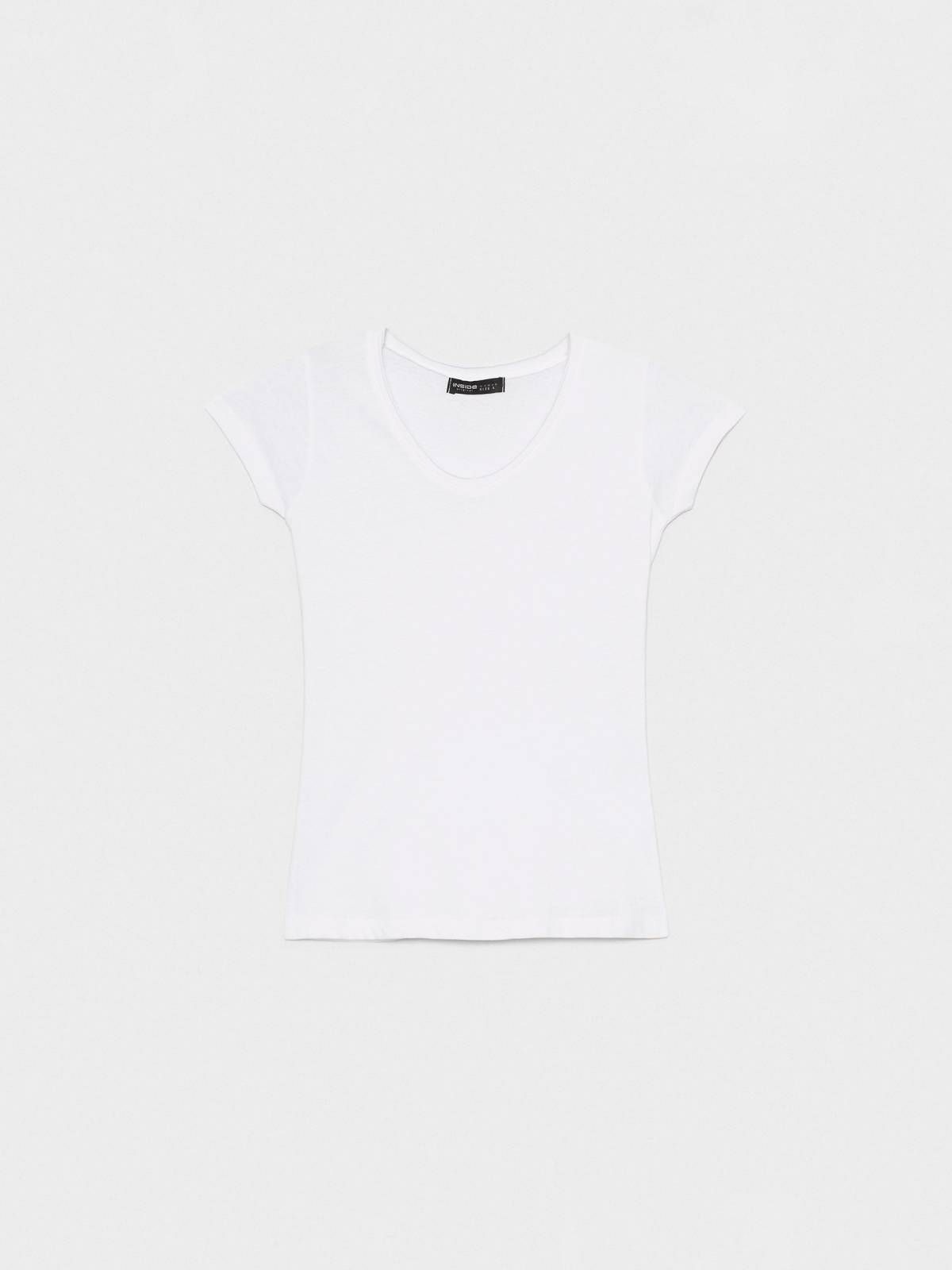  Basic v-neck t-shirt white front view