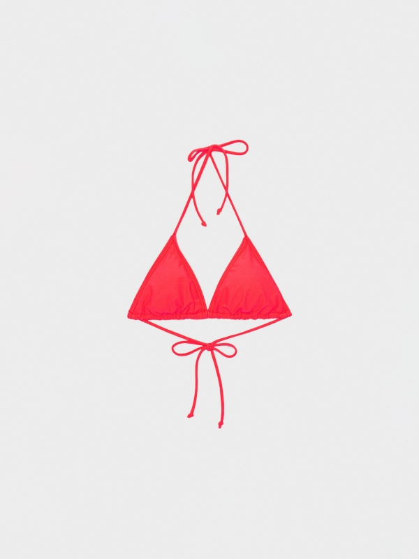 Top bikini triángulo coral vista frontal