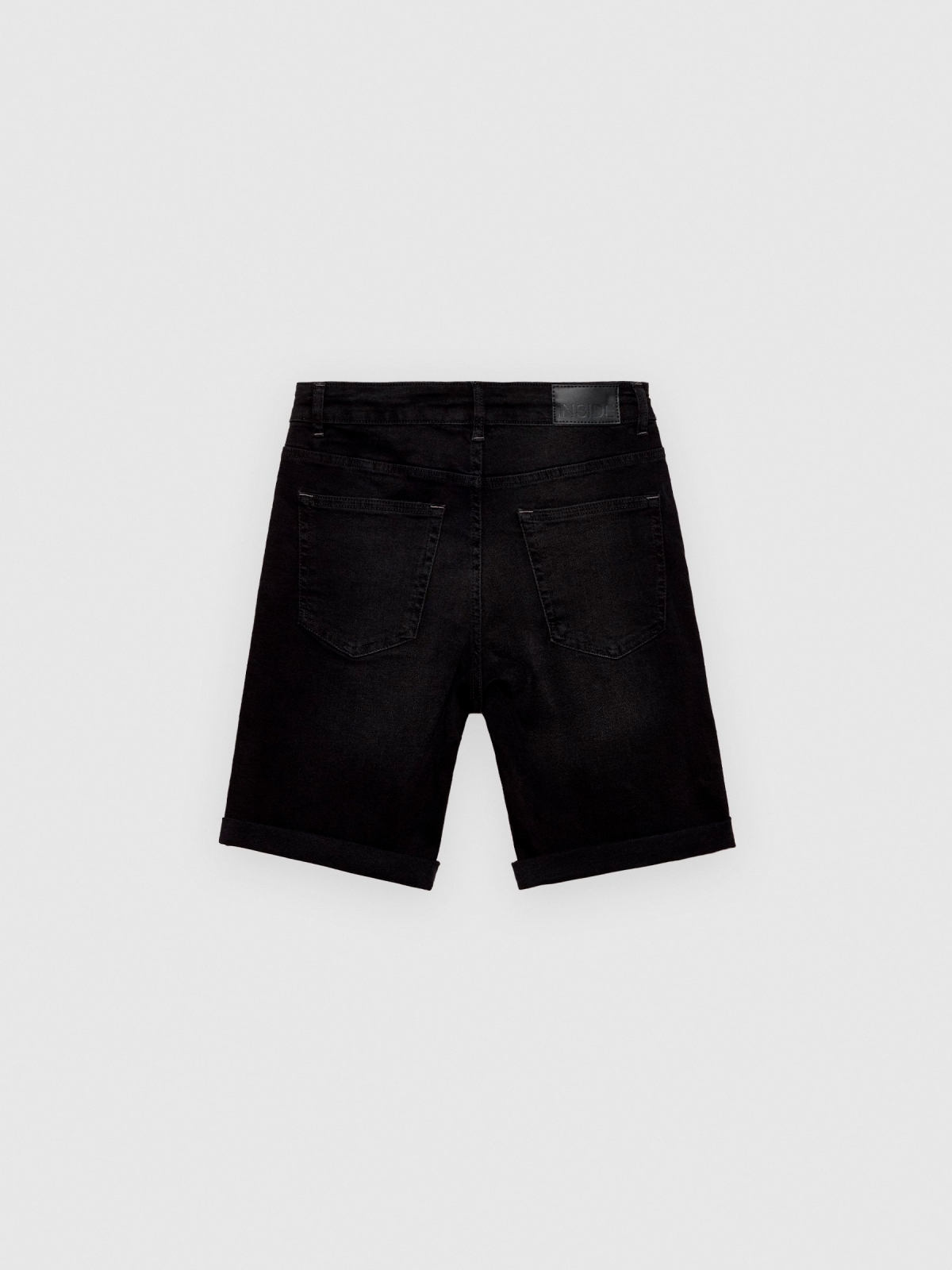 Bermudas Denim negro vista trasera