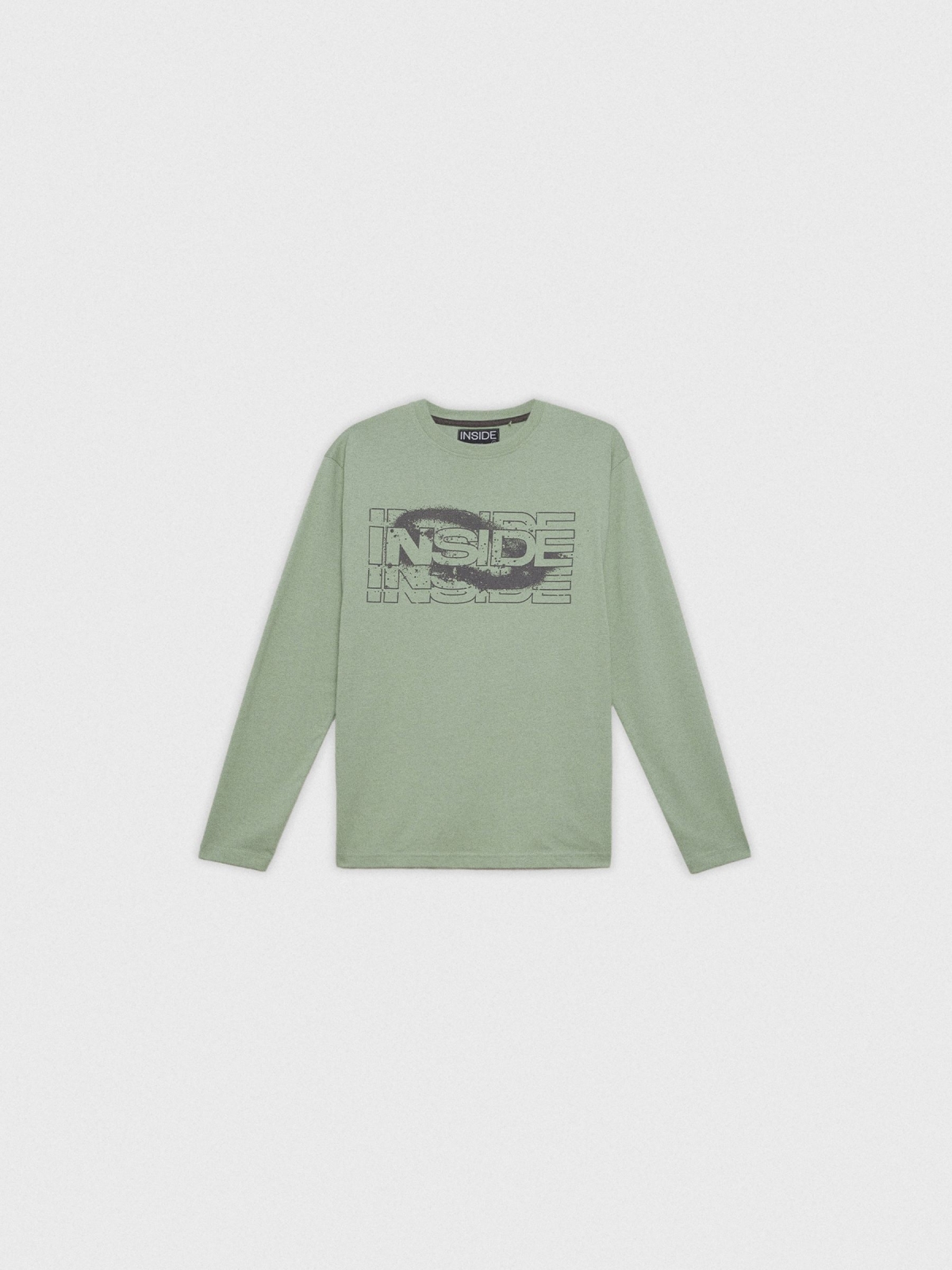 %Pto% INSIDE regular T-shirt greyish green