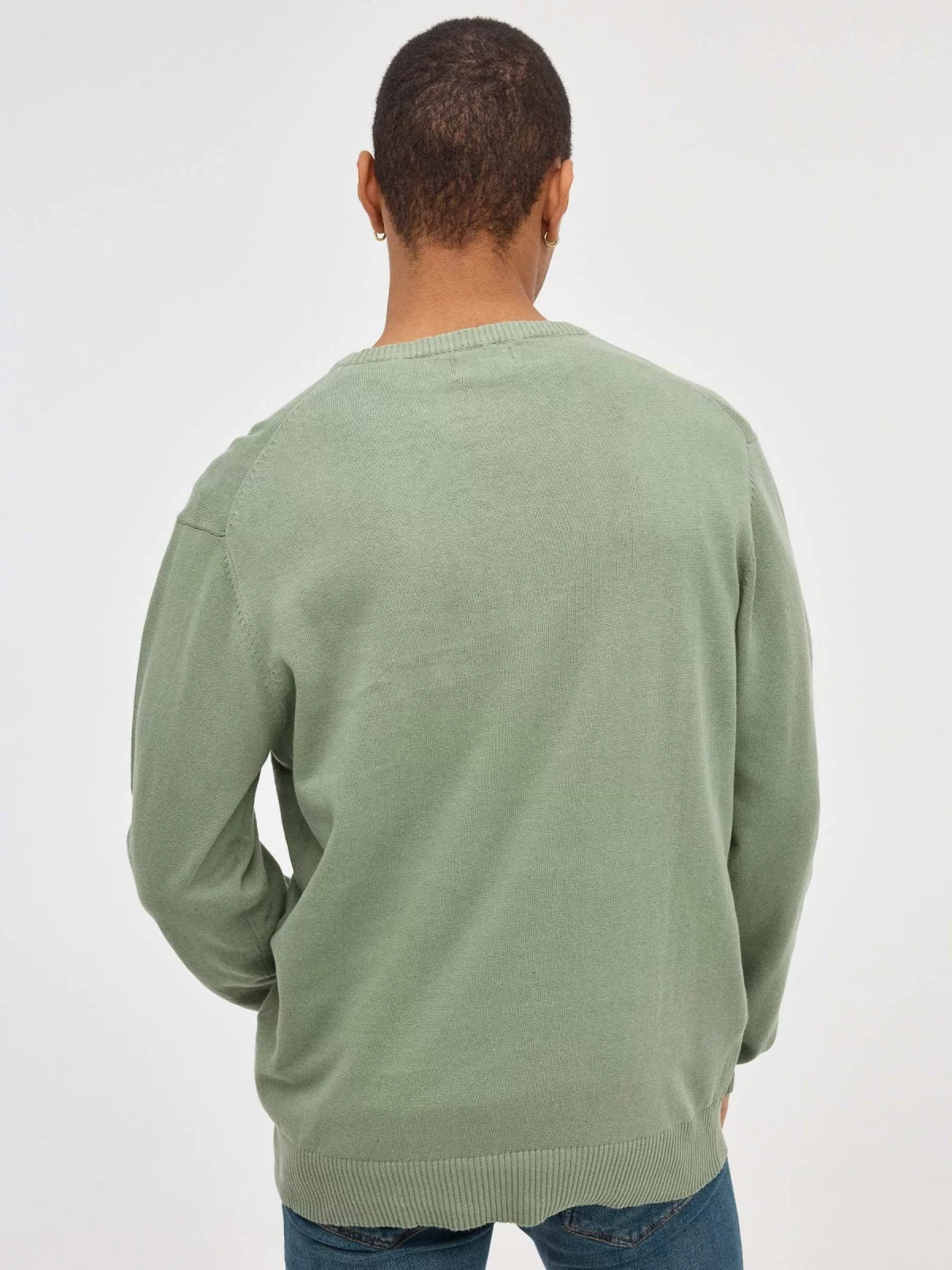 Jersey básico azul marino verde oliva vista media trasera