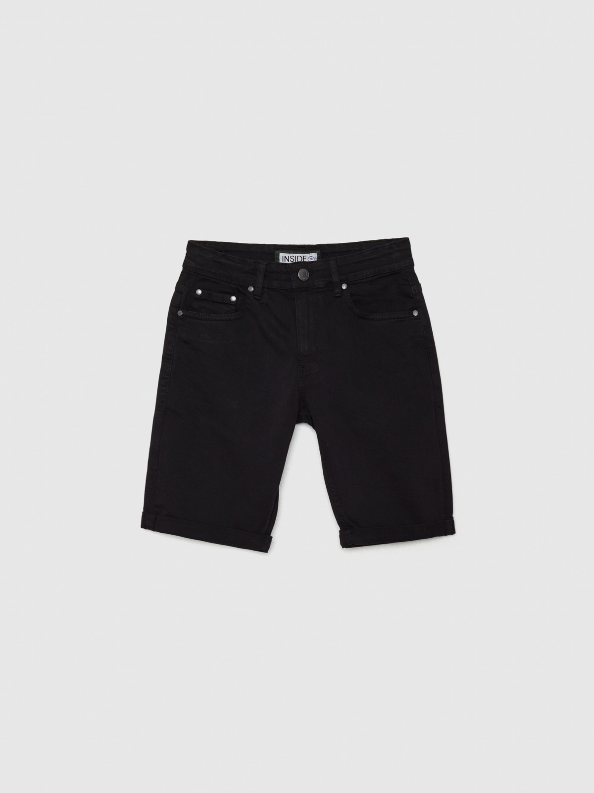 Coloured denim shorts black detail view