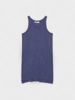 %Pto% Long t-shirt with side slits blue front view