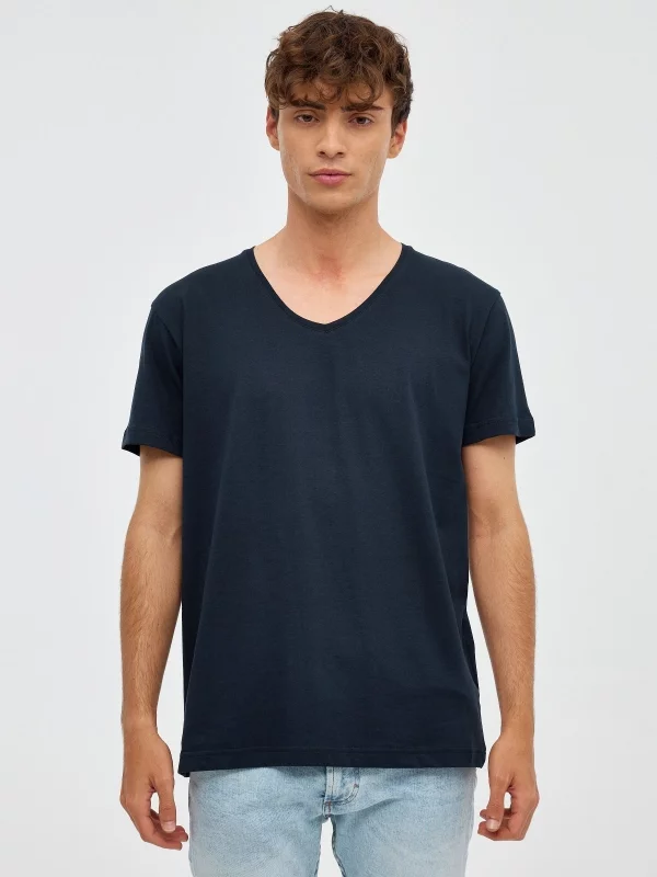 Camiseta básica cuello pico