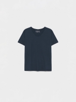 %Pto% Camiseta básica cuello pico azul vista frontal