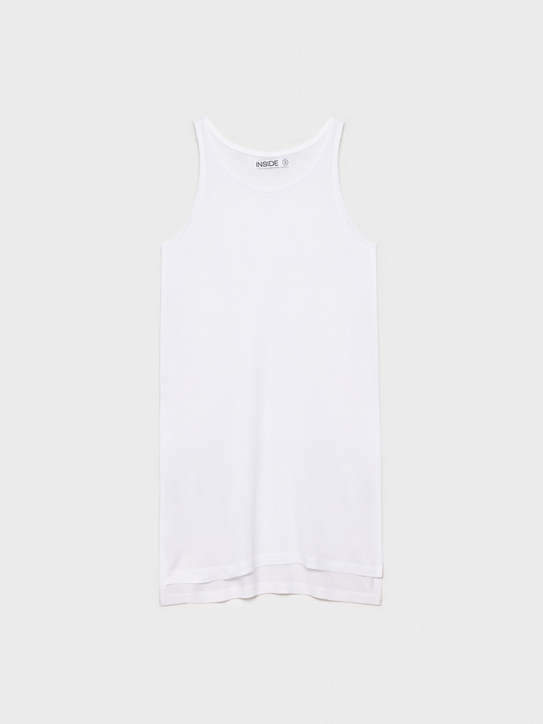 INSIDE Camiseta larga aberturas laterales, Blanco, L