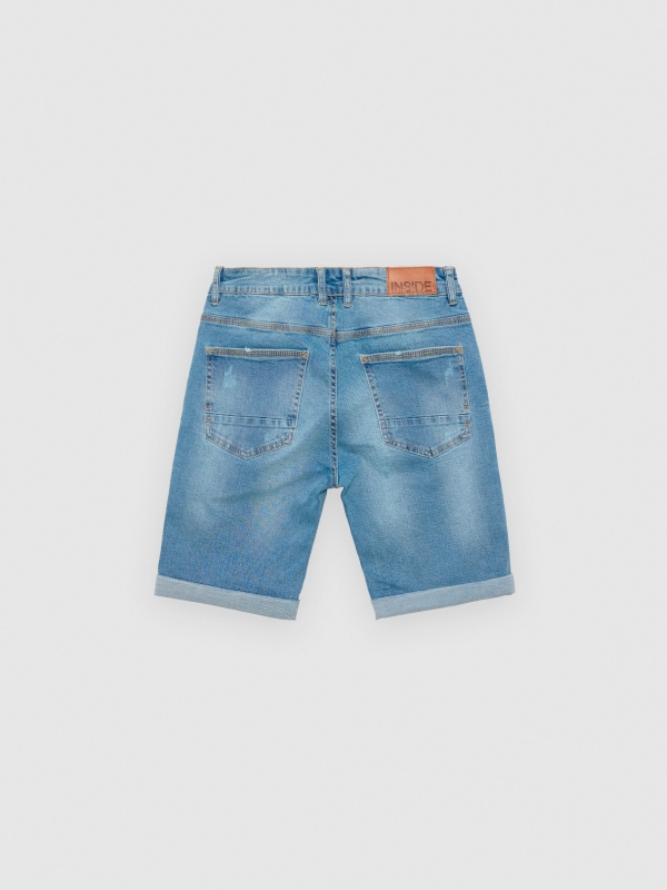 Bermuda skinny lavado azul vista detalle