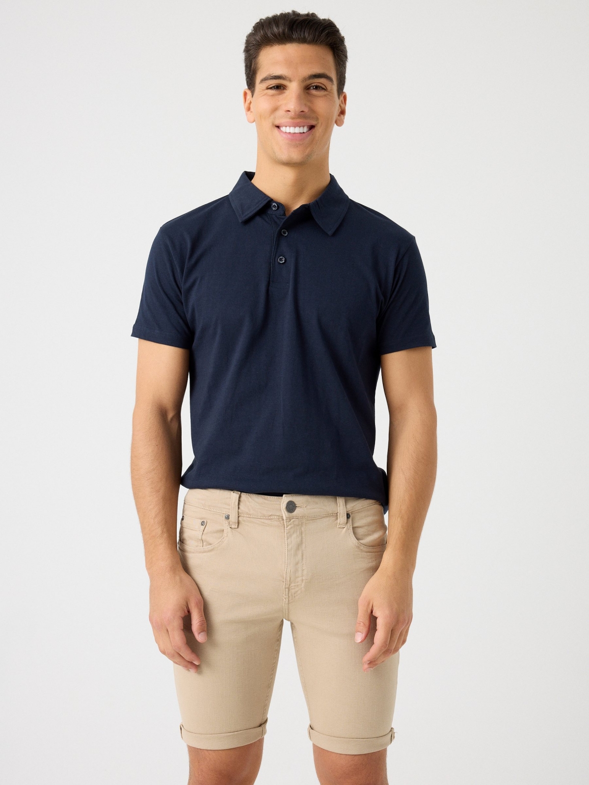 Bermuda denim color beige vista media frontal