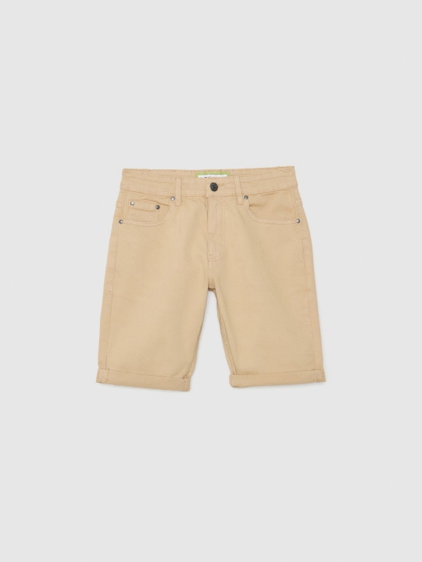 Bermuda denim color beige vista detalle
