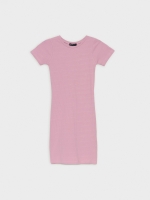 %Pto% Basic ribbed dress lilac front view