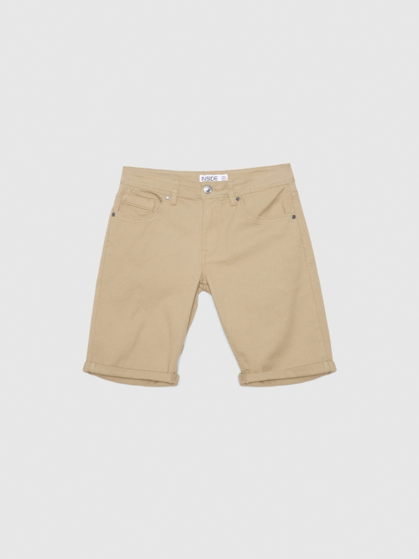 Bermuda short with five pockets beige detail view