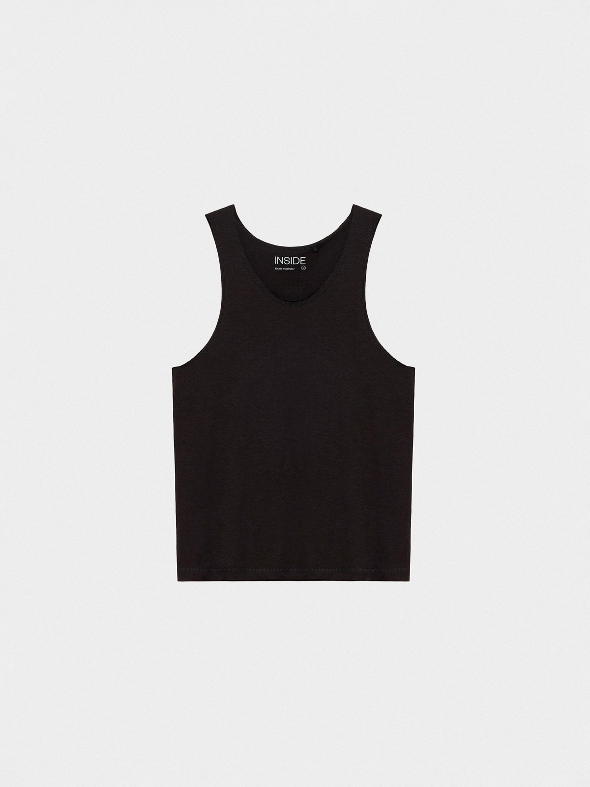 Basic tank t-shirt black detail view