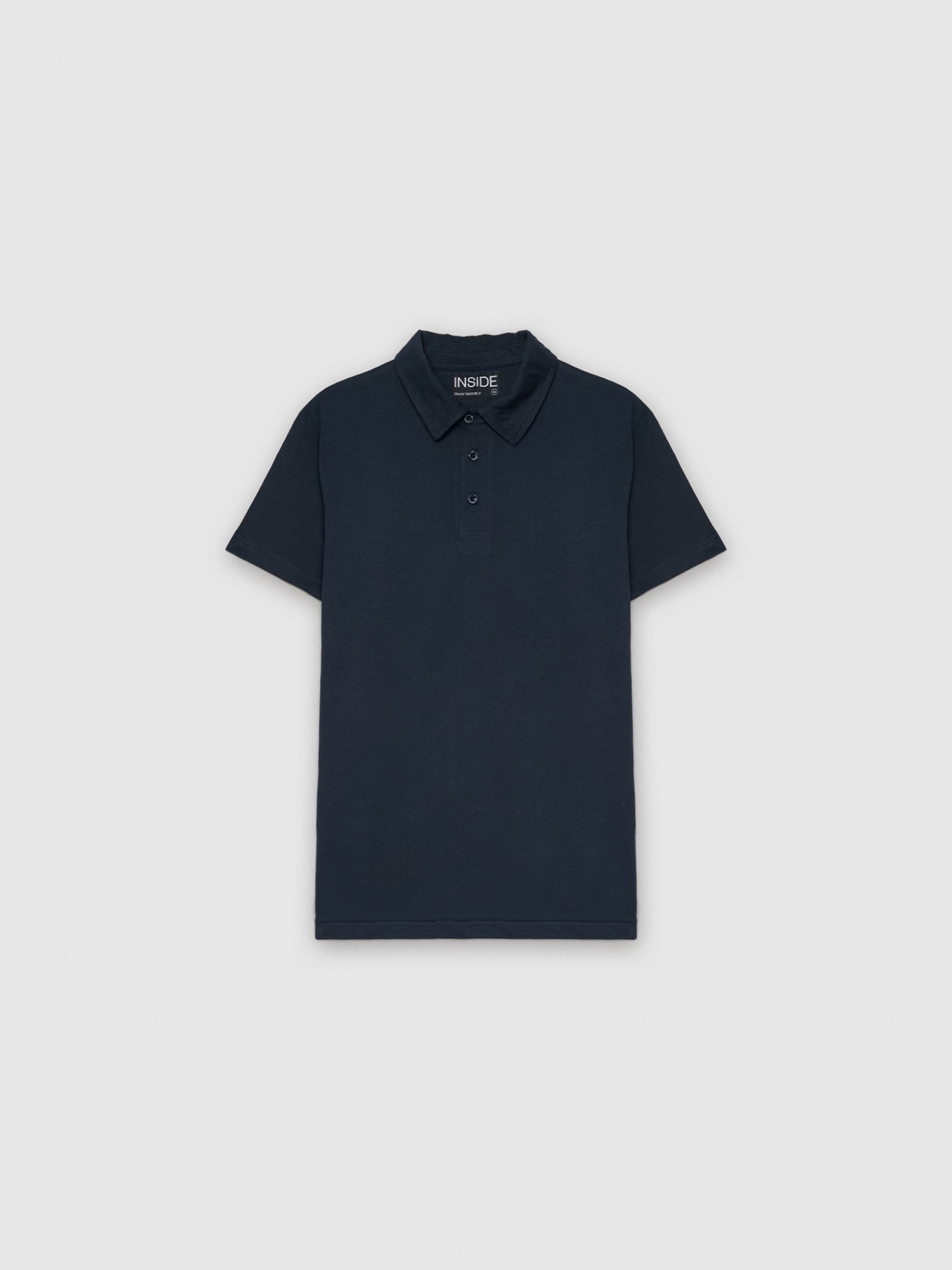 Basic short-sleeved polo shirt navy detail view