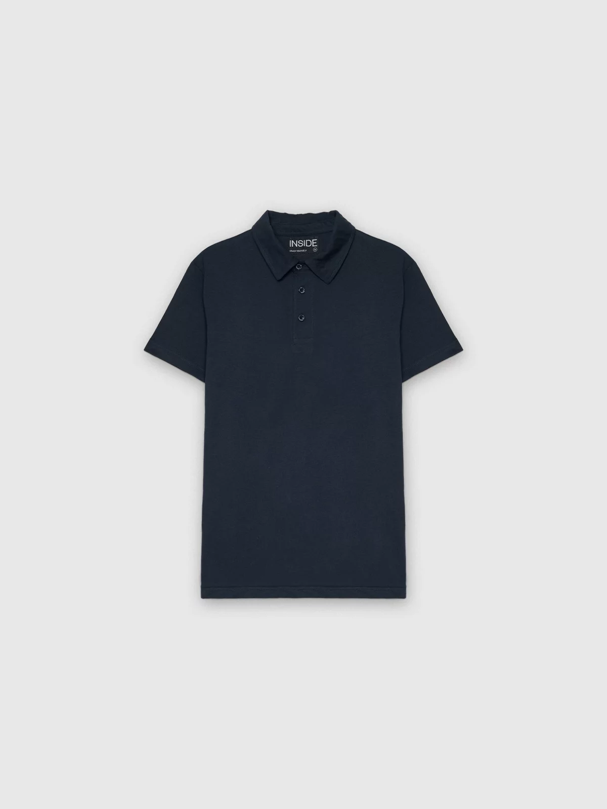 Basic short-sleeved polo shirt navy detail view