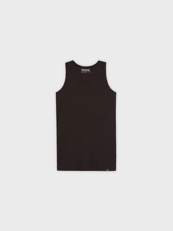 Basic racer back t-shirt black detail view