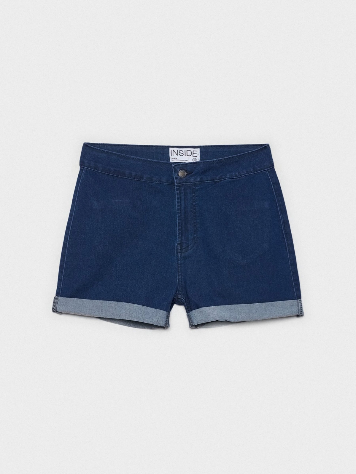 Short denim tiro alto azul vista detalle