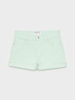 %Pto% Colorful twill shorts green front view