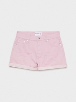 %Pto% Colorful twill shorts purple front view