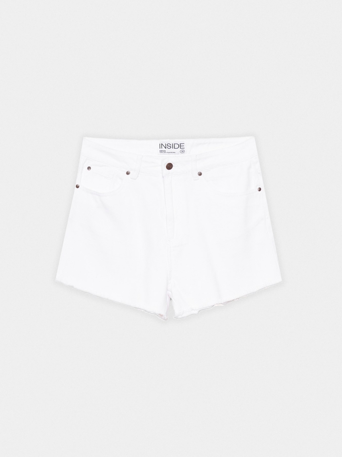 Five-pocket twill shorts white detail view