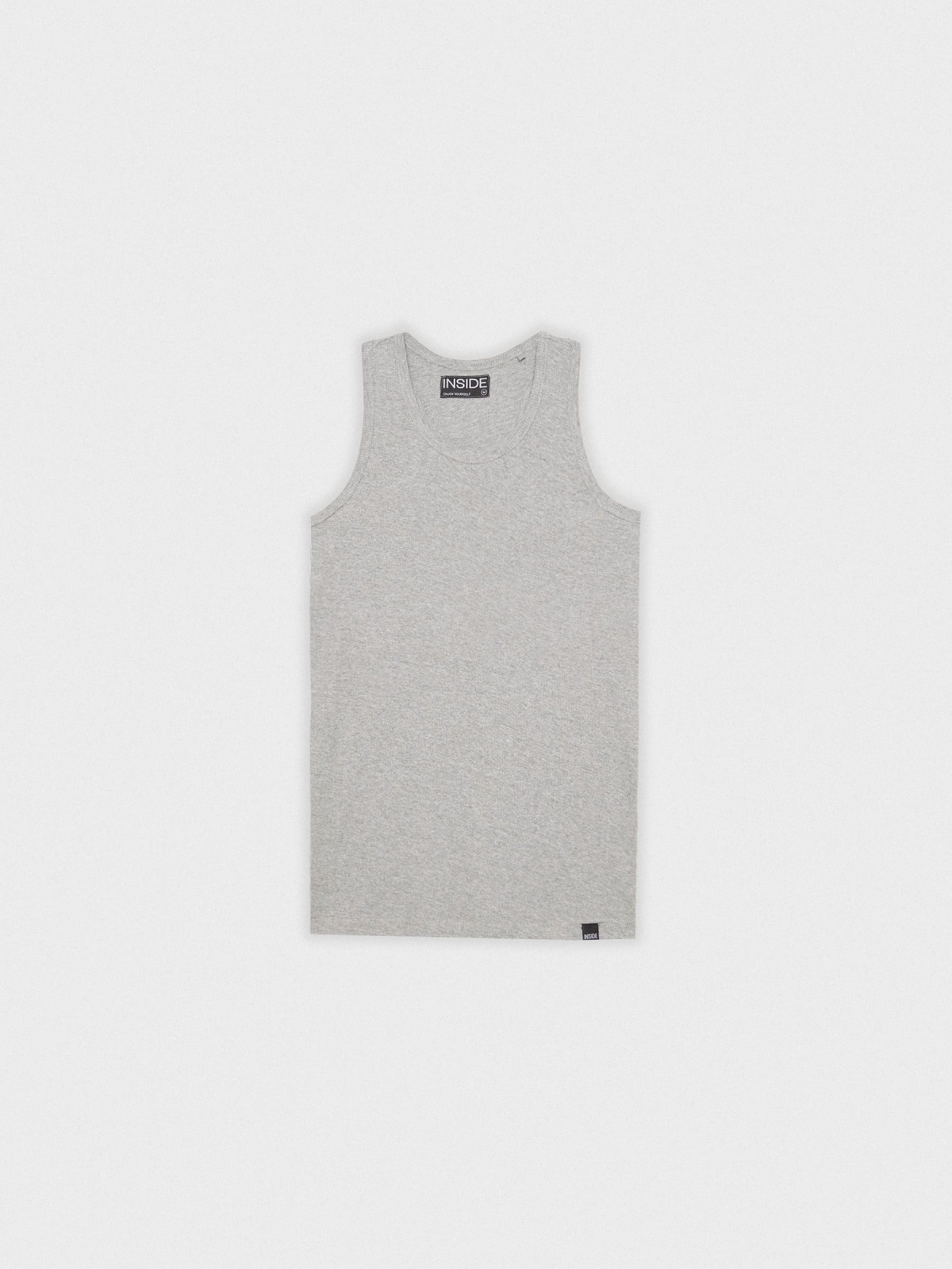 Camiseta básica espalda nadadora gris vista detalle