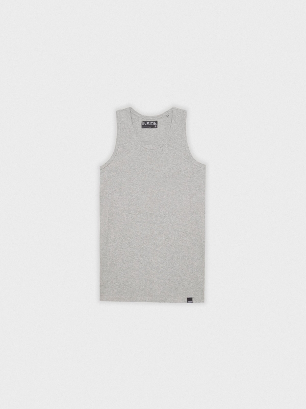 Camiseta básica espalda nadadora gris vista detalle