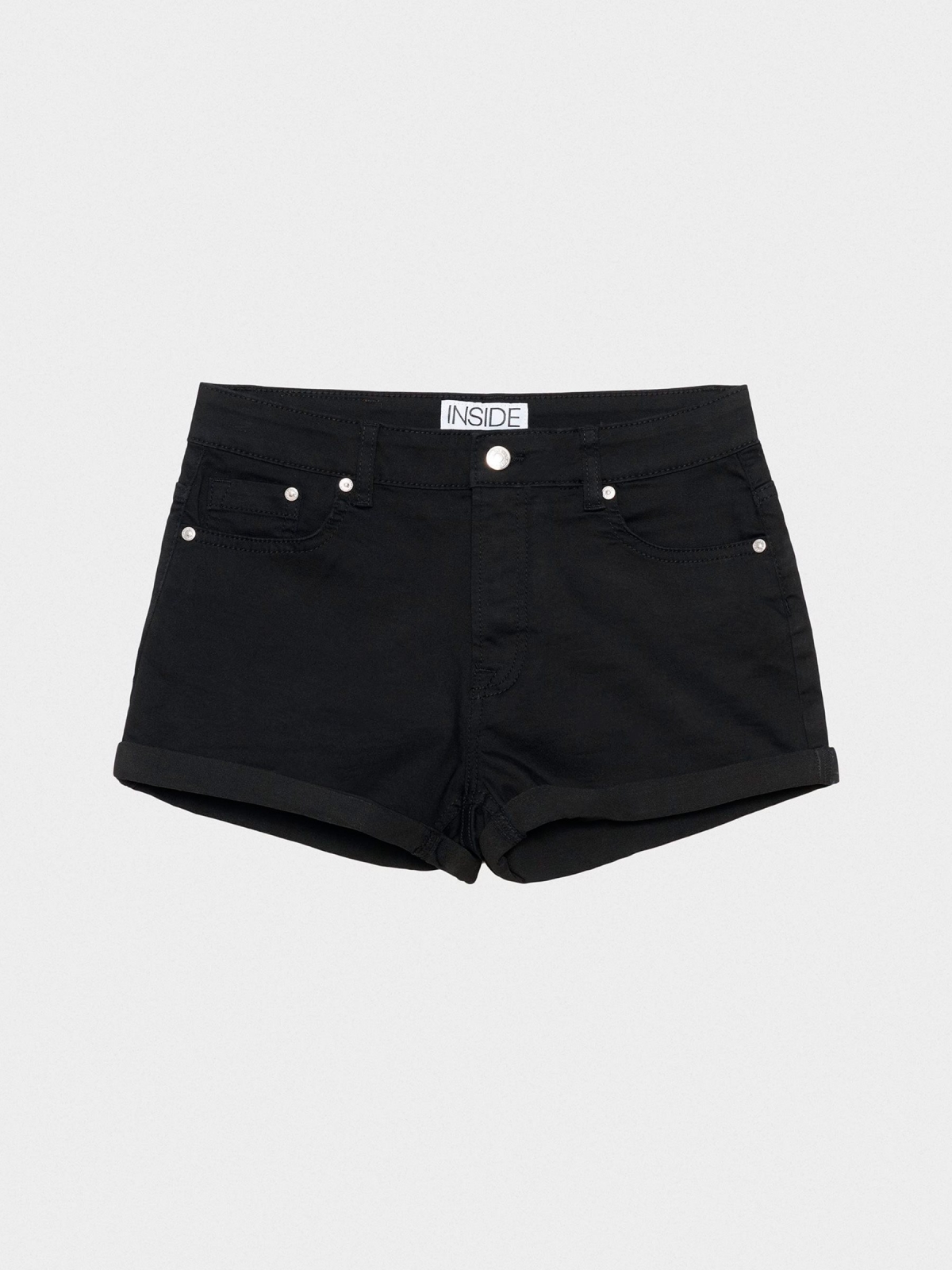 Colorful twill shorts black detail view