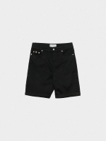 %Pto% Basic denim bermuda short black front view