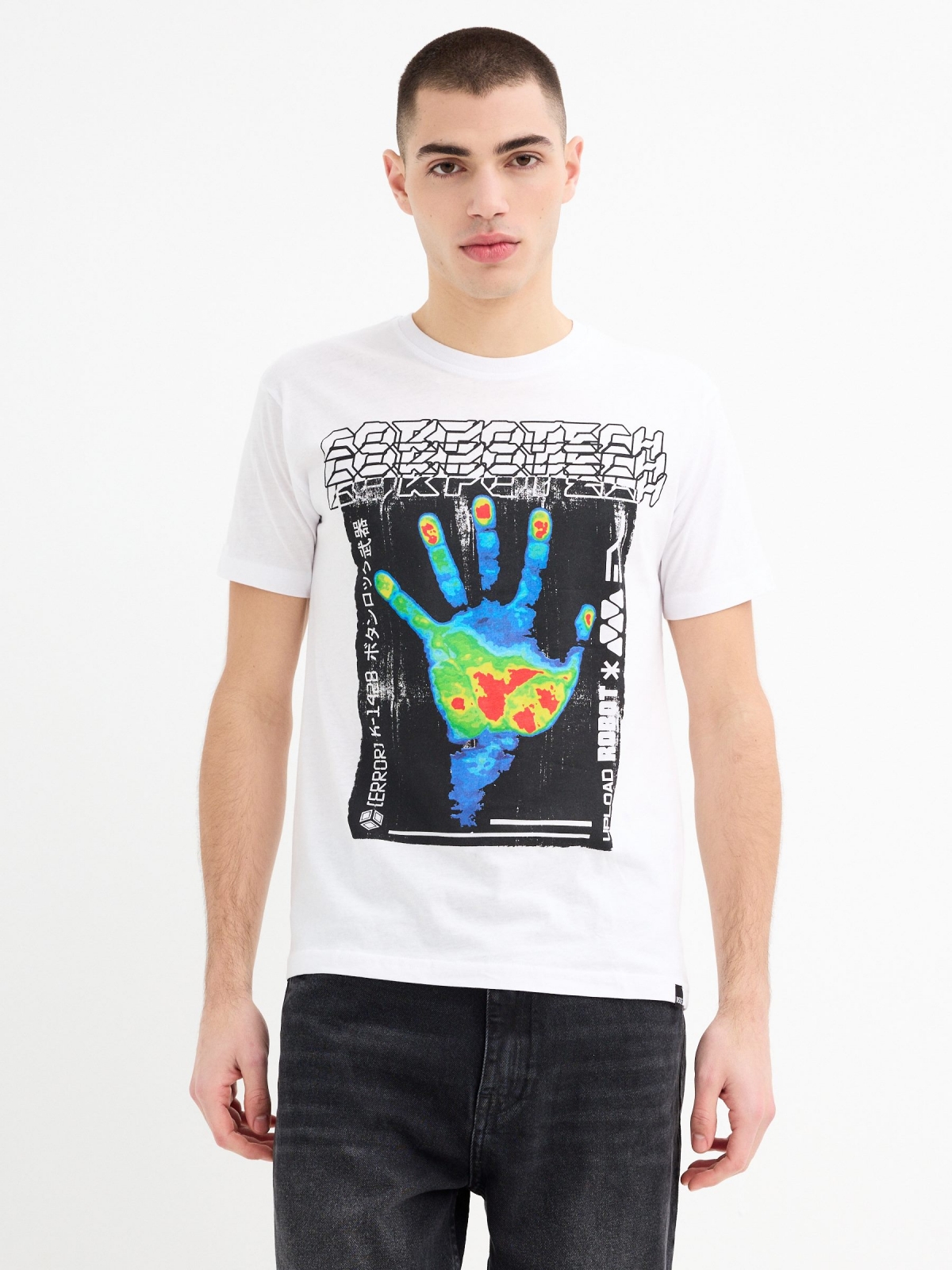 Thermal vision T-shirt white middle front view