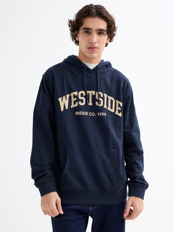 Sudadera Westside azul añil vista media frontal