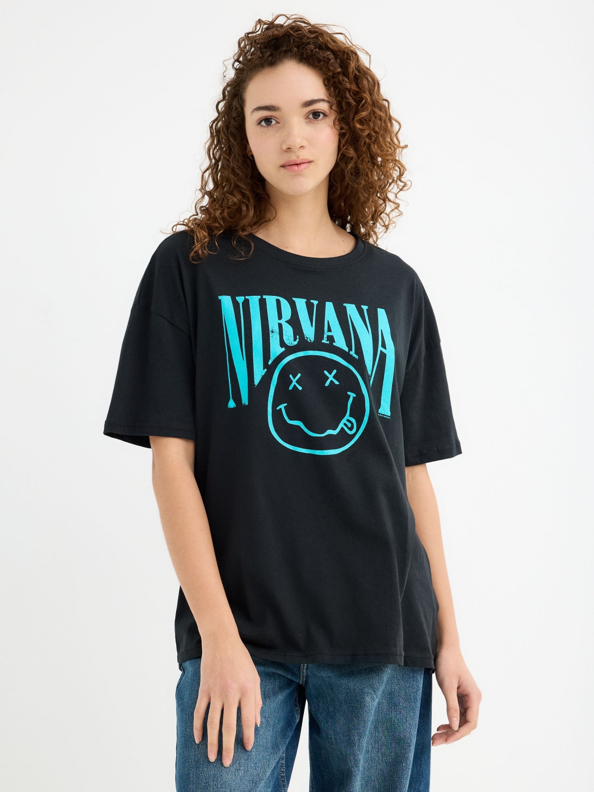 Nirvana t-shirt black middle front view