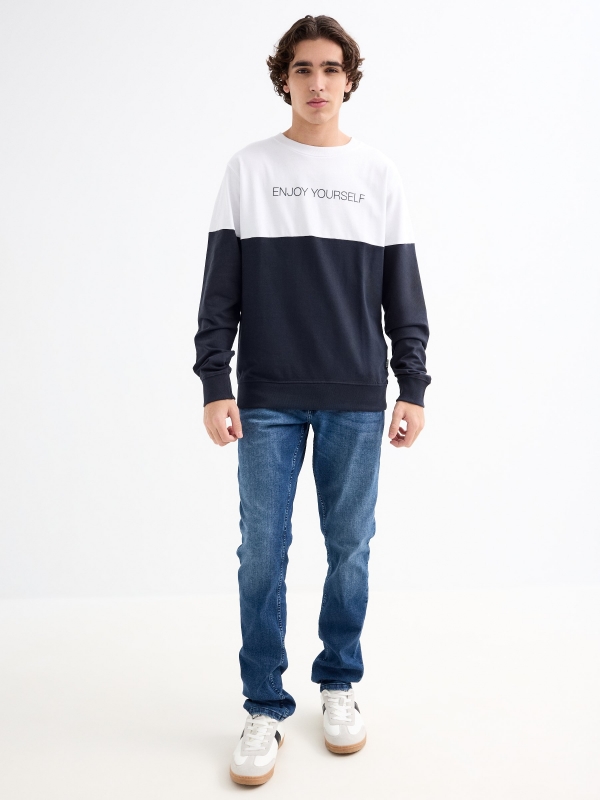 Enjoy Yourself Sweatshirt navy general front view