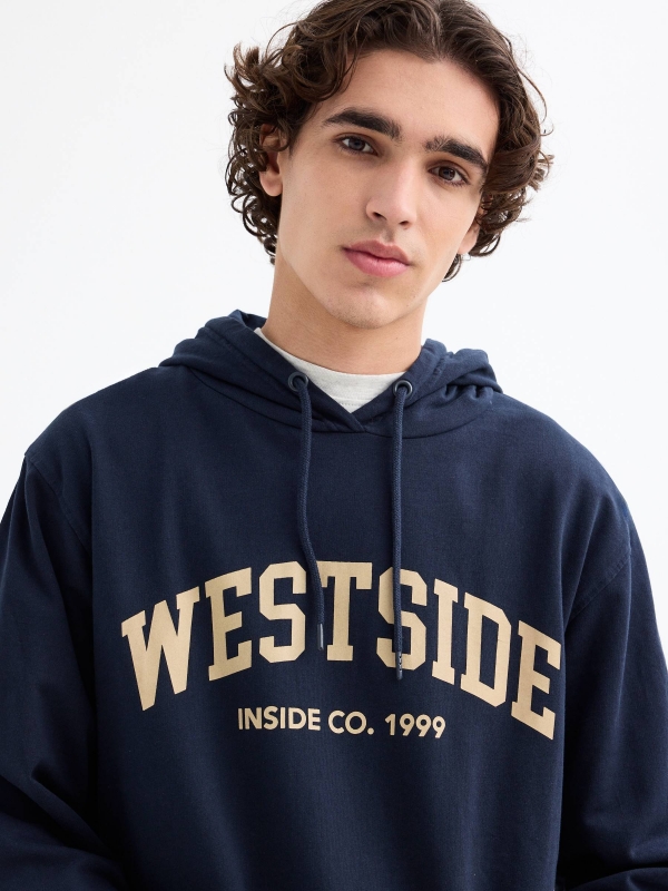 Sudadera Westside azul añil vista detalle