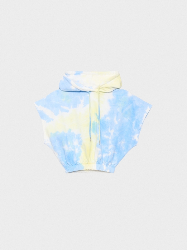  Tie&dye hooded sweatshirt blue/white front view