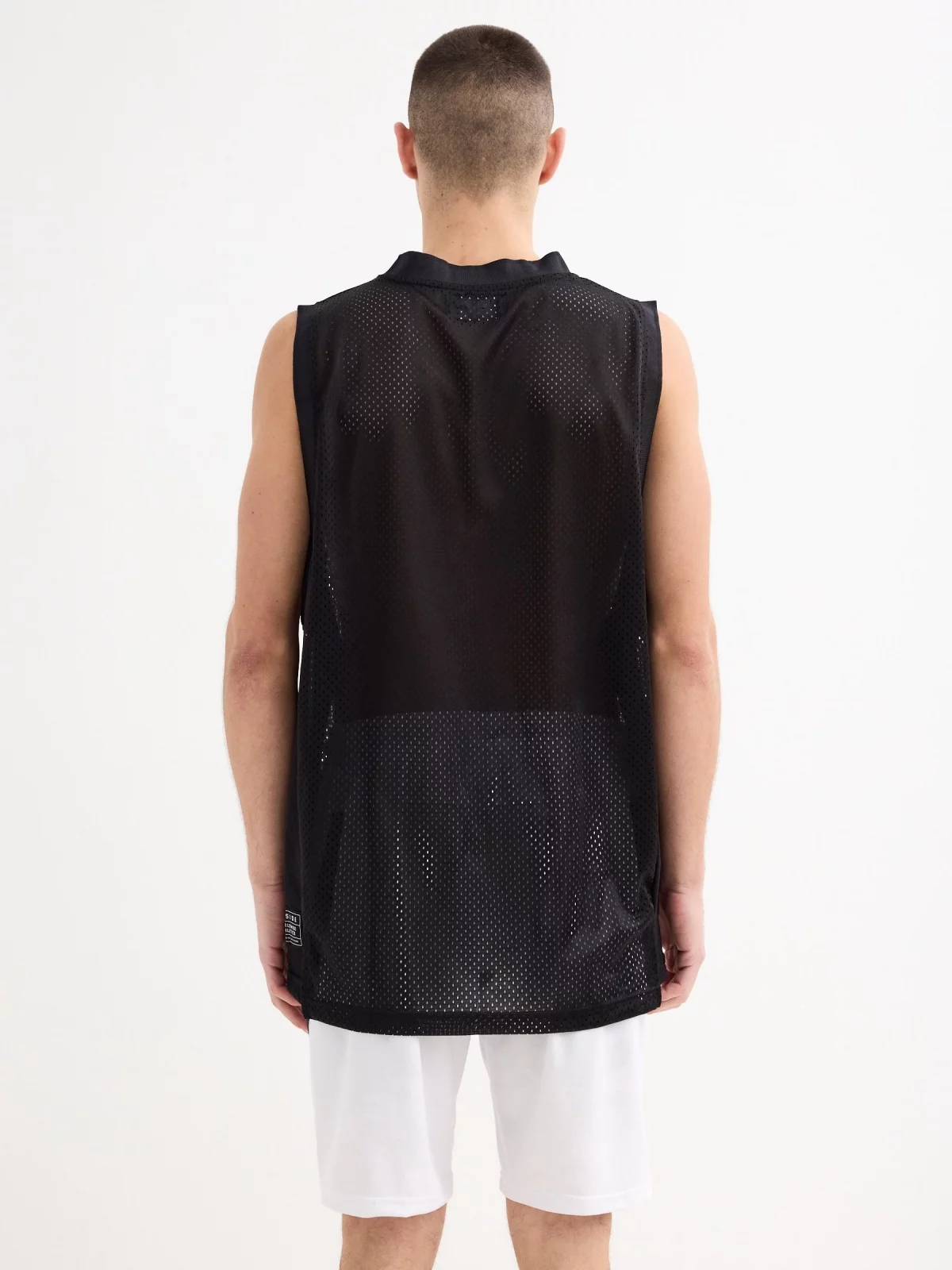 Camouflage Bermuda shorts white middle back view
