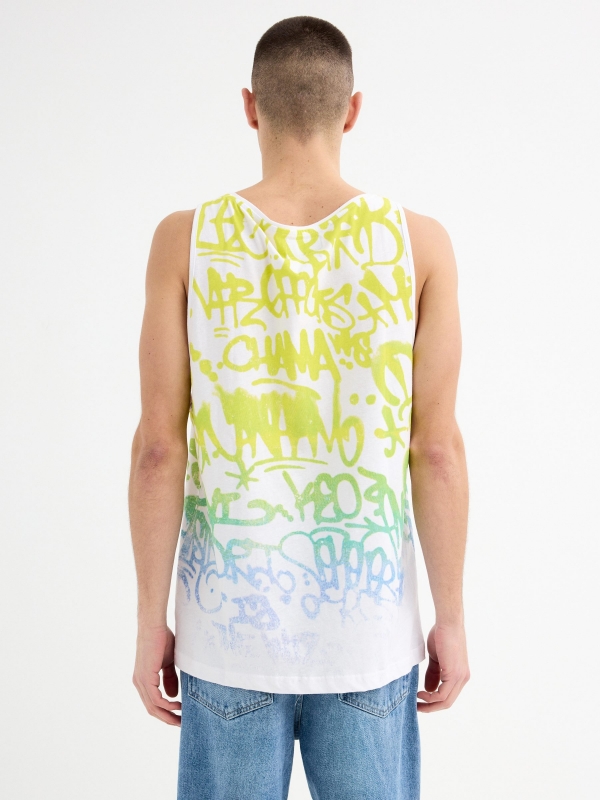 Graffiti tank top white middle back view