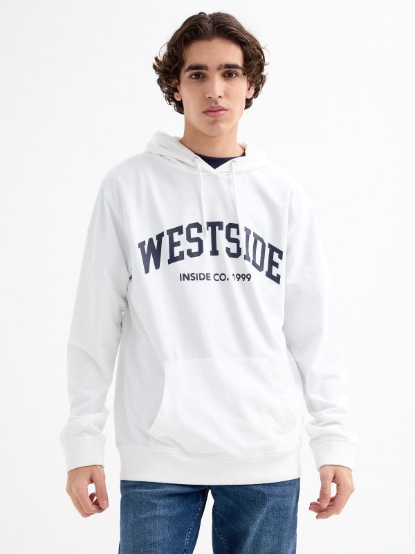 Sweatshirts Westside branco vista meia frontal