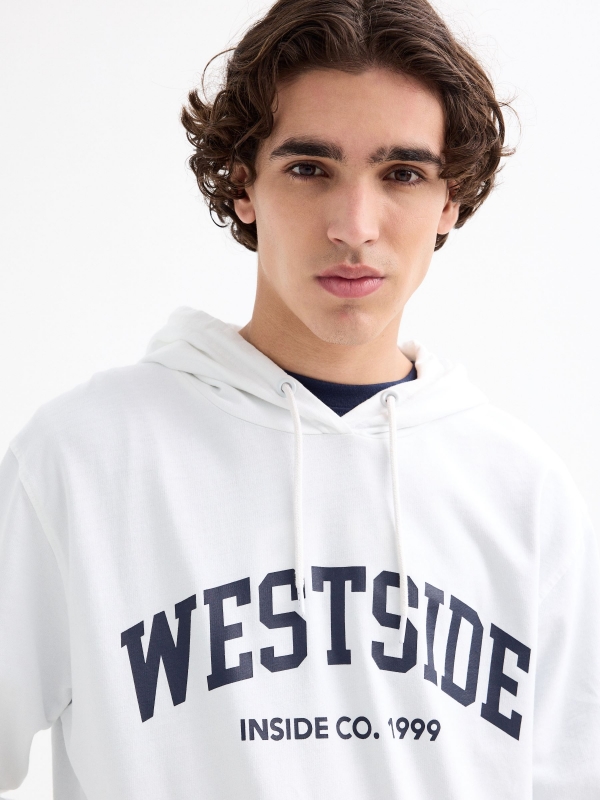 Sweatshirts Westside branco vista detalhe