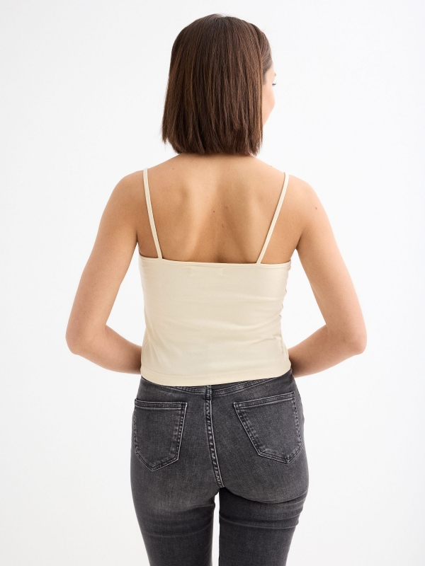 Crop top basic straps sand middle back view