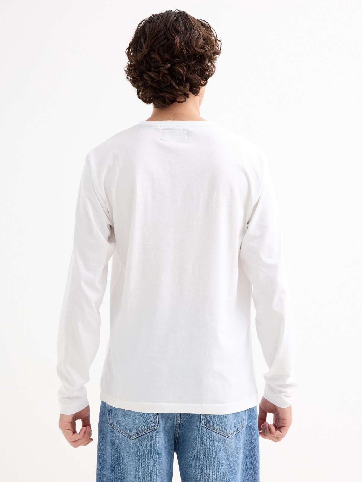 T-shirt normal INSIDE branco vista meia traseira