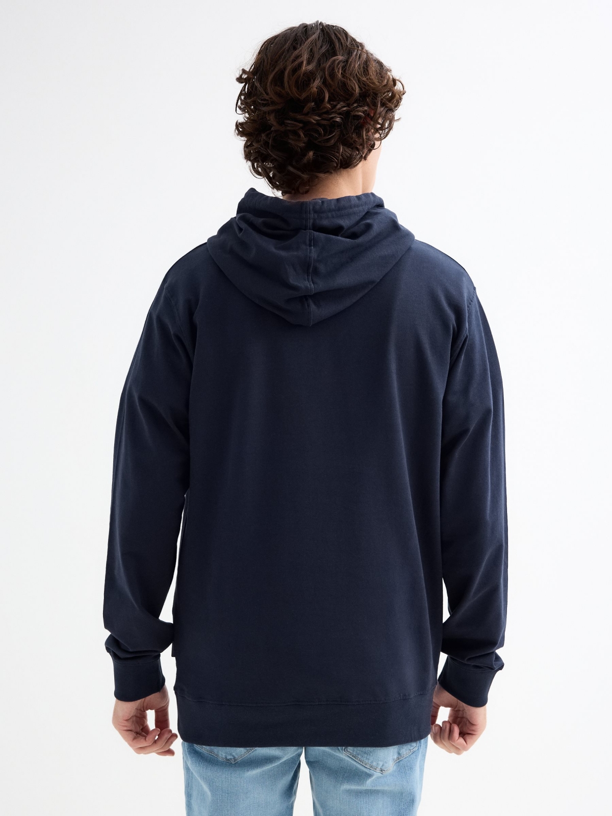 University Sweatshirt navy middle back view