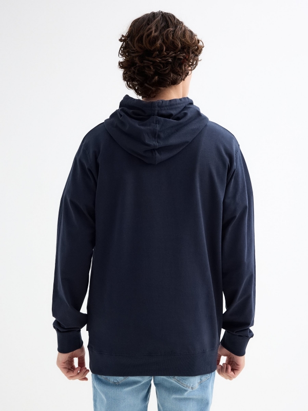 University Sweatshirt navy middle back view