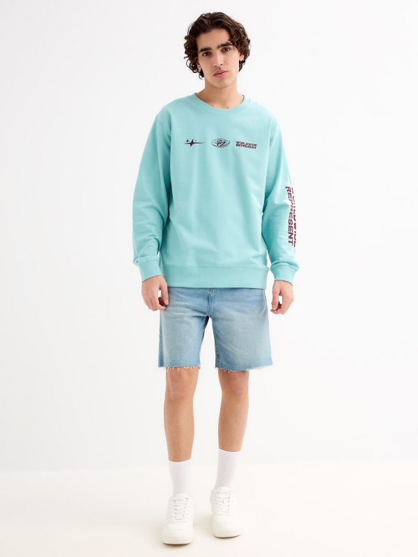 Worldwide Sweatshirt light blue general front view